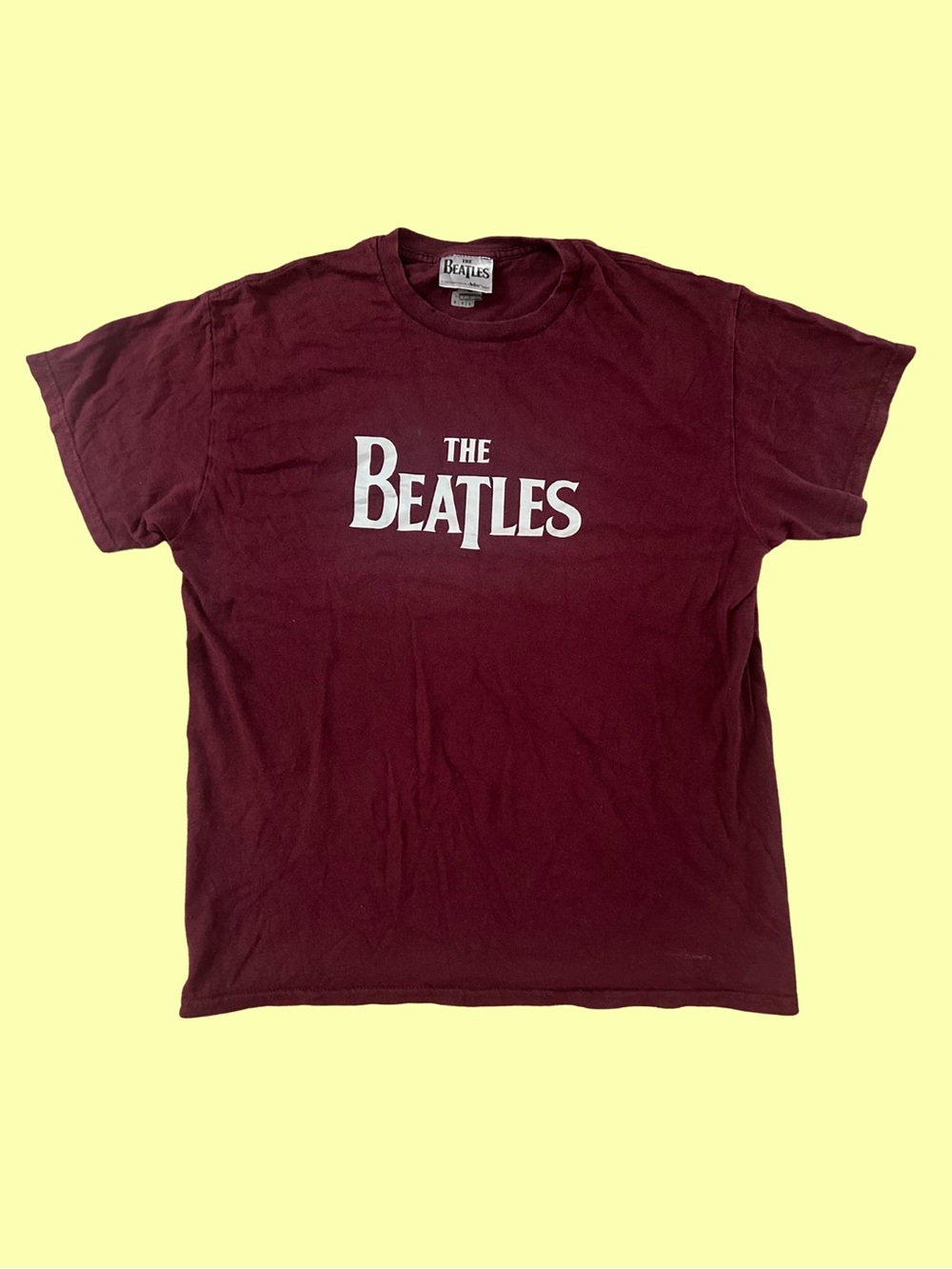 The Beatles Maroon Short Sleeve Logo Tee